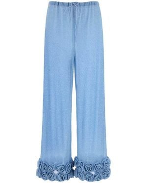 Oséree Light- Nylon Wide-Leg Pant - Blue