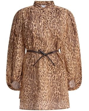Zimmermann Cascadian Tunic Dress - Brown
