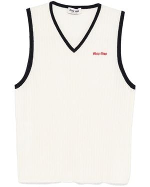 Miu Miu Cashmere Gilet - Natural