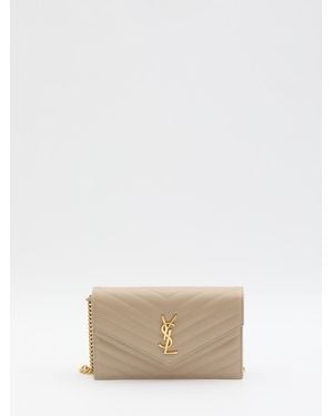 Saint Laurent Envelope Clutch - Natural