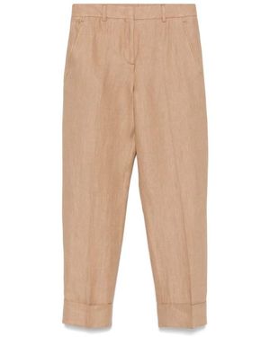 Incotex Regular Fit Linen Trousers - Natural