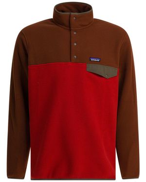 Patagonia "Lightweight Synchilla Snap-T Fleece" Fleece Sweatshirt - Red