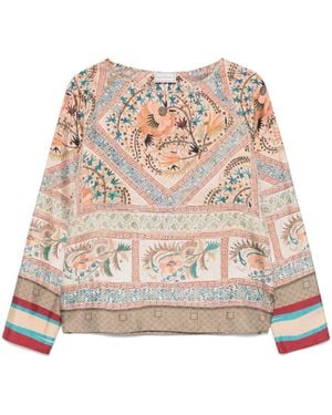 Pierre Louis Mascia Printed Silk Blouse - Natural