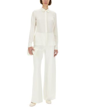 Theory Tailored Wide Leg Trousers With High Waist - White