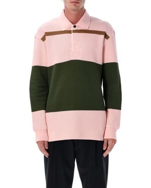 Bottega Veneta Striped Cotton Piqué Polo Jumper - Black