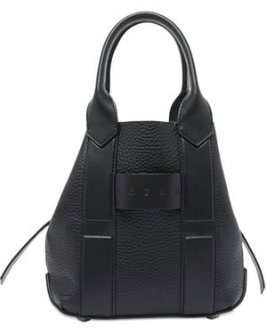 Hogan Script Small Leather Tote Bag - Black
