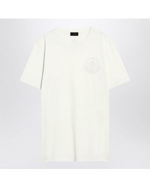 Moncler T-Shirt With Three-Dimensional Logo - White