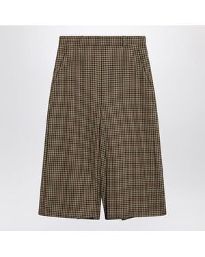 Saint Laurent Checked Culotte Skirt - Green
