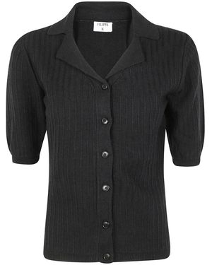 Filippa K Shortsleeve Collar Cardigan - Black