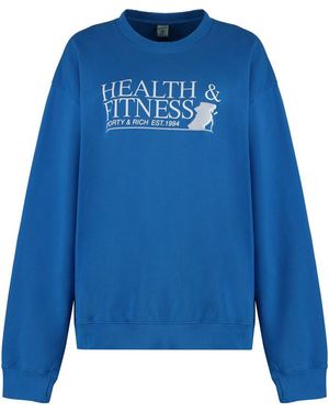 Sporty & Rich Cotton Crew-Neck Sweatshirt - Blue