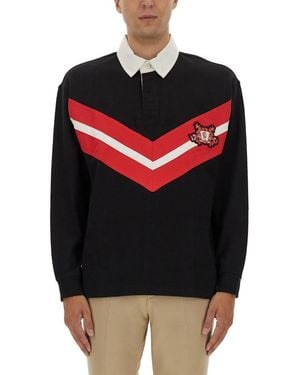 BOSS Polo Shirt With University Style Logo - Black