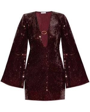 Oséree Sequin Dress Burgundy - Red