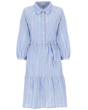 Woolrich Light Broderie Anglaise Shirt Dress - Blue