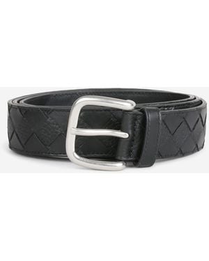Bottega Veneta Woven Leather Belt - White