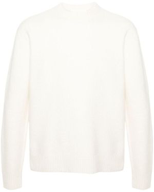 Jil Sander Lightweight Merino Boiled Wool Crew-Neck Sweater - White