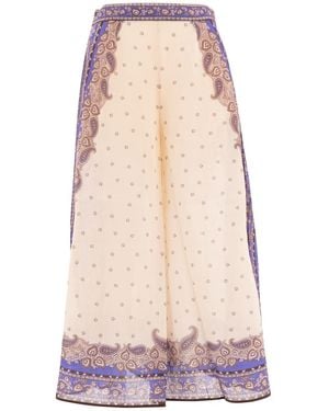 Zimmermann Maxine Wide Leg Cropped Pant - Purple