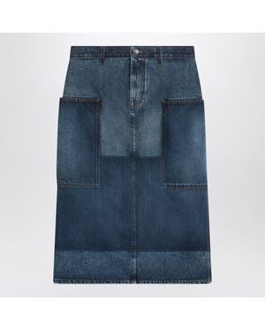 Gucci Patchwork Skirt Denim - Blue