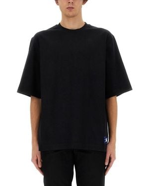 Burberry T Shirt With Ekd Patch - Black