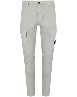 C.P. Company Stretch Sateen Blue Fox Cargo Trousers - Grey