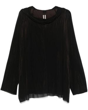 Rick Owens Wool Blend Belted Hoodie - Black