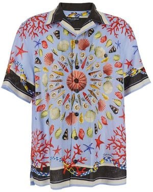 Dolce & Gabbana Bowling Shirt With Cuban Collar And All-Over Print - Multicolor