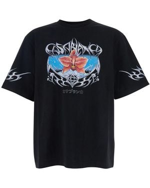 CASABLANCA Blades Printed Oversized T-Shirt - Black