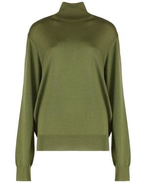 Saint Laurent Wool Blend Turtleneck Sweater - Green