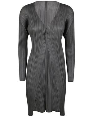Pleats Please Issey Miyake Basics Coat Cardigan - Grey
