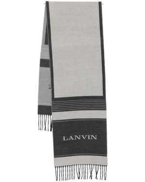 Lanvin Logo-Lettering Scarf - Grey