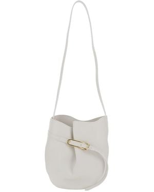 Liffner Crossbody Bag With Single Shoulder Strap And Buckle Closure - White