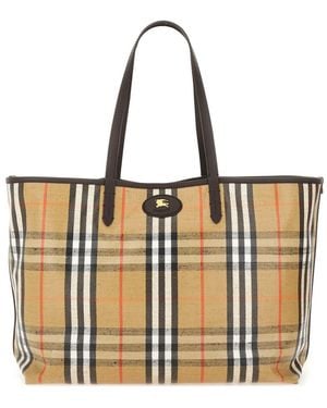 Burberry Medium "Tote Highlands" Shoulder Bag - White