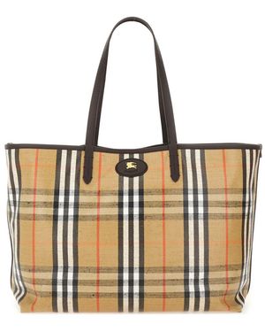 Burberry Medium "Tote Highlands" Shoulder Bag - White