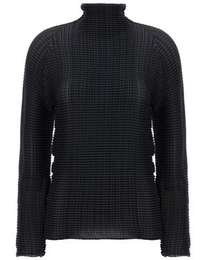 Issey Miyake Wooly Pleats' Blouse - Black