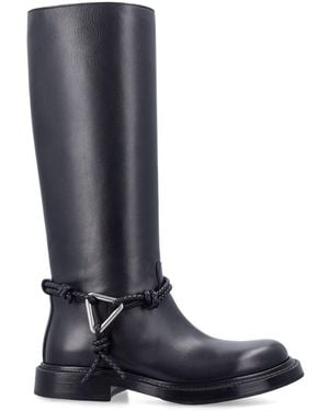 Bottega Veneta James Knee-High Calfskin Boots - Blue