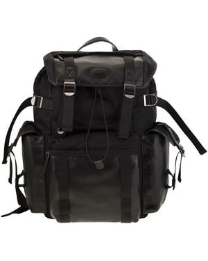 Tod's Fabric And Leather Medium Backpack - Black