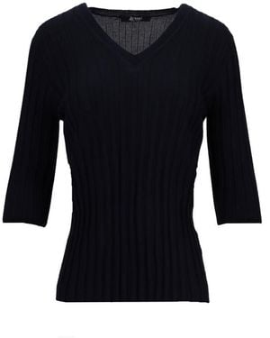 LA ROSE V Neck Cash/Silk - Black