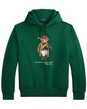 Polo Ralph Lauren Hoodie With Printed Bear - Green
