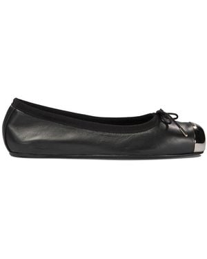ローファー・オックスフォード Alexander Mcqueen Two-Tone Leather And Rubber Ballerinas Alexander McQueen Rare Women Loafers with Top Cross Stitch