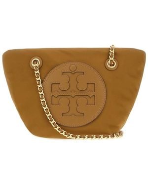 Tory Burch Fabric Shoulder Tote Bag - Brown