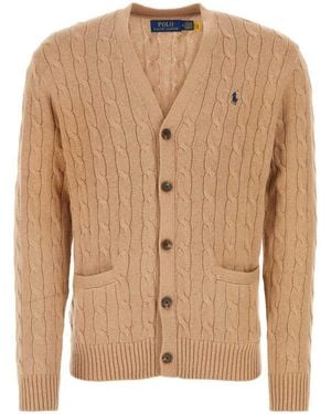 Polo Ralph Lauren Logo Cardigan - Natural