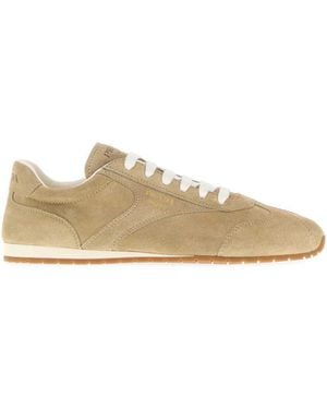 Prada Sand Suede Sneakers - Natural