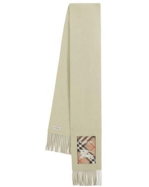 Burberry Solid Label Scarf - Natural