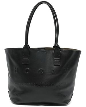 Hogan Small Leather Tote Bag - Black