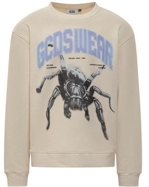 Gcds Sweatshirt Crew-Neck Spider - White