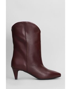 GISÉL MOIRÉ Enea Low Heels Ankle Boots - Purple