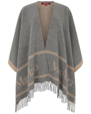 ポンチョ・ケープ MAX MARA GREY WOOL HILDESTD CAPE Max Mara Capes for Women | Online Sale up to 46% off | Lyst