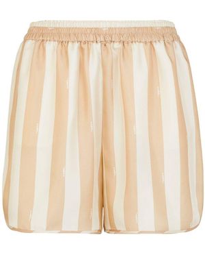 Fendi Chic Neutral Mini Shorts - Natural