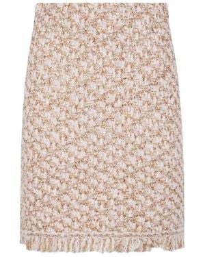 Fabiana Filippi Bicolor Tweed Boucle Mini Skirt - Natural