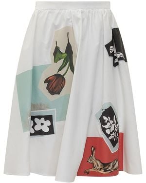 Marni Midi Skirt With Print - White