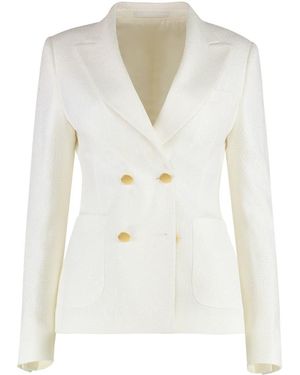 Tagliatore J-Coral Boucle Jersey Single-Breasted Jacket - White